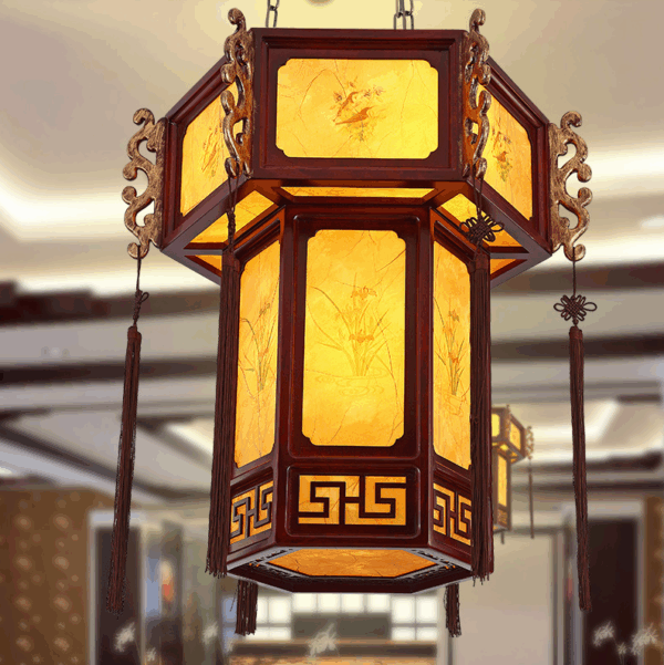 Đèn thả gỗ trang trí phòng thờ DGAD-125